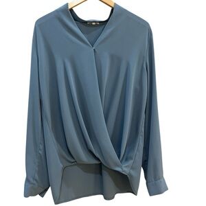 Pleione Draped Blue Blouse